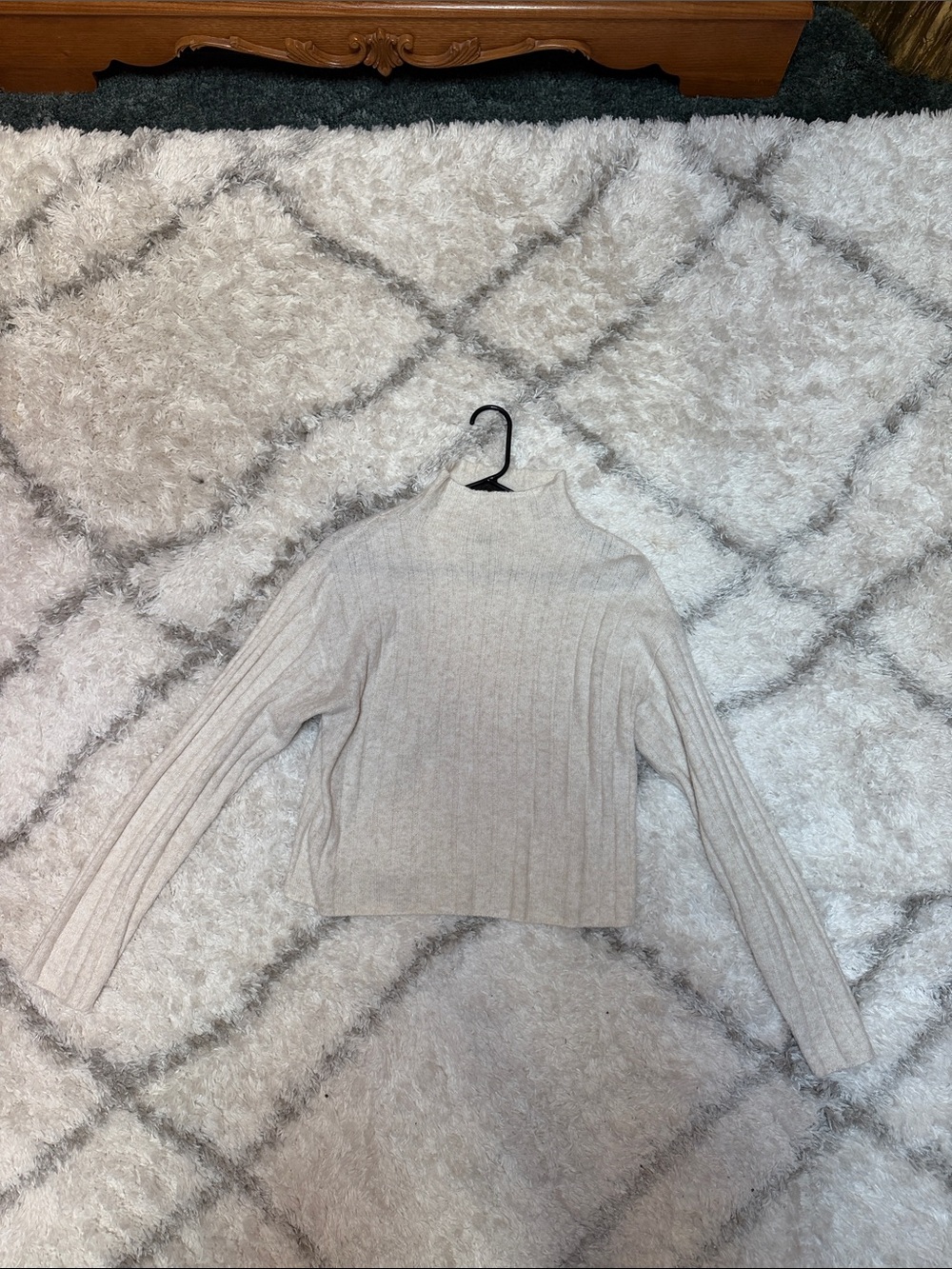 Universal Thread Cream Ribbed Mock Neck Sweater
